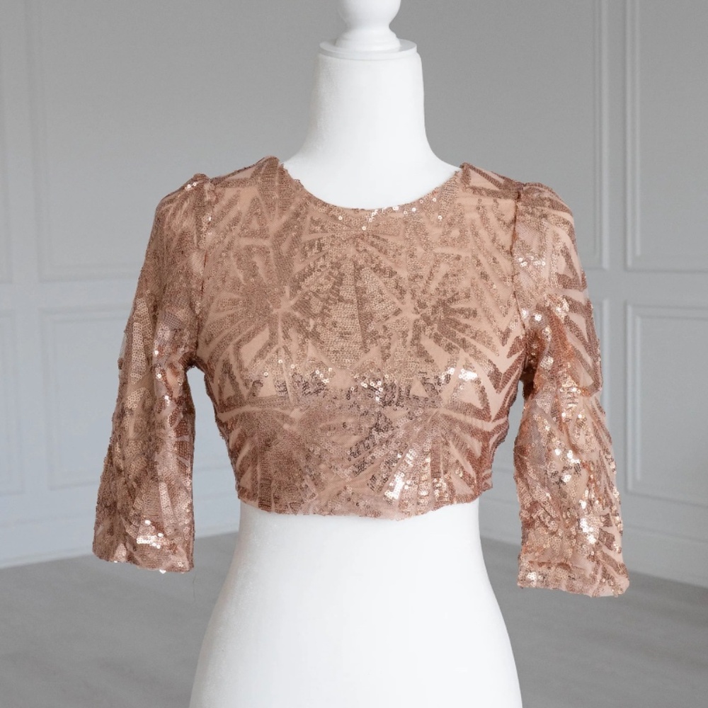 Saree Sari Blouse or Crop Top in Rose Gold